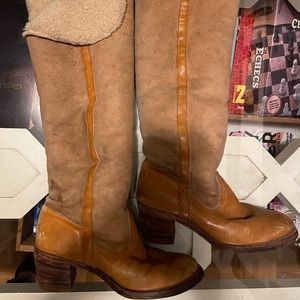 Frye size 7 over the knee fur lined boots